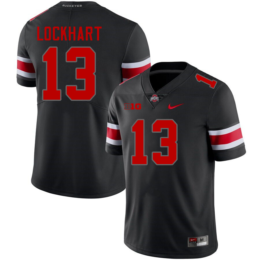 Men #13 Miles Lockhart Ohio State Buckeyes College Football Jerseys Stitched-Blackout